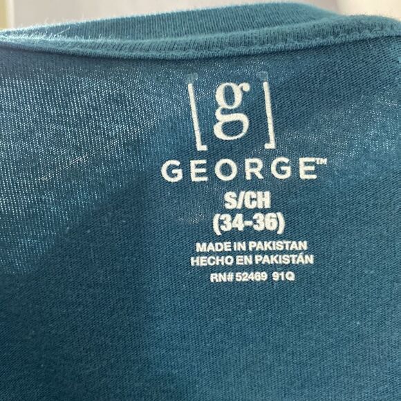 Men’s George Crew Neck Pullover / Teal/ Small - Picture 4 of 5